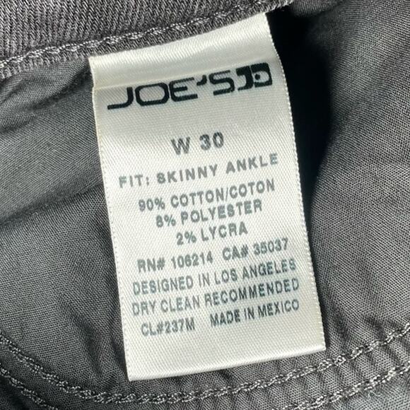 JOES' JEANS DISTRESSED ROCK EMO SKINNY JEANS ANKLE BLACK LARGE 30 - Picture 6 of 8